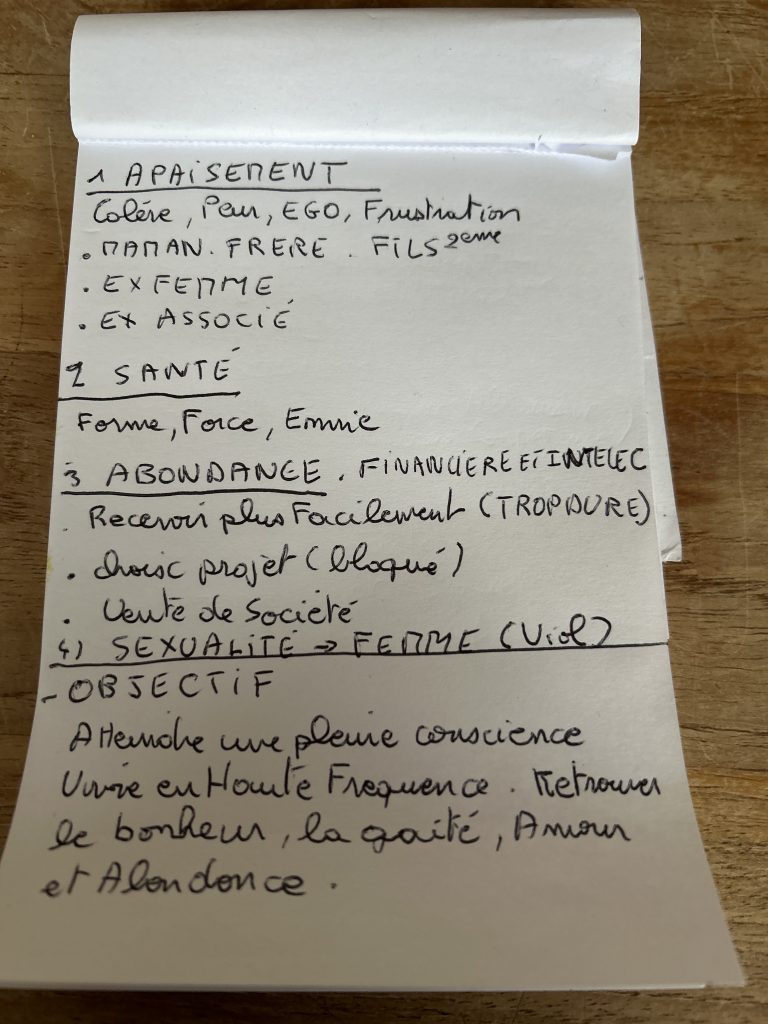 Liste de points D de David « Vivre l’apaisement » Shafik Ben Amar Hypnose Régressive Esotérique Bour-La-Reine