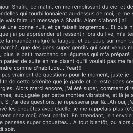 AVIS - Quand un live te met dans un état de joie - Shafik Ben Amar Hypnose Régressive ésotériques